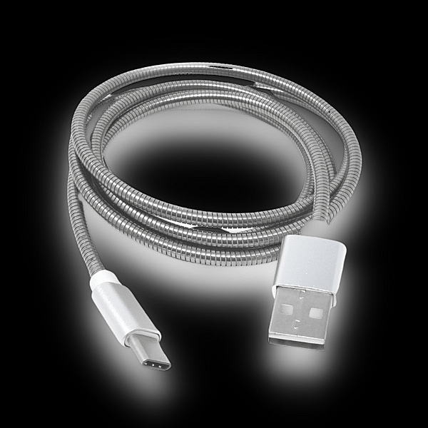 Silver rugged USB C Cable