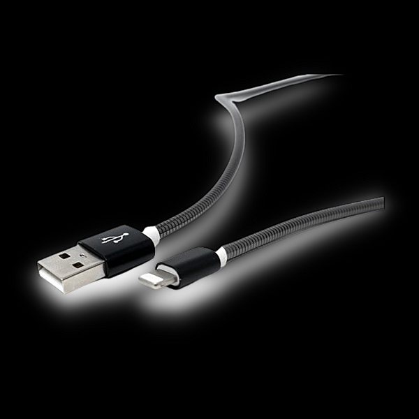 Black 24k gold plated rugged lightning Cable