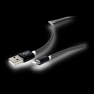 Black 24k gold plated rugged lightning Cable