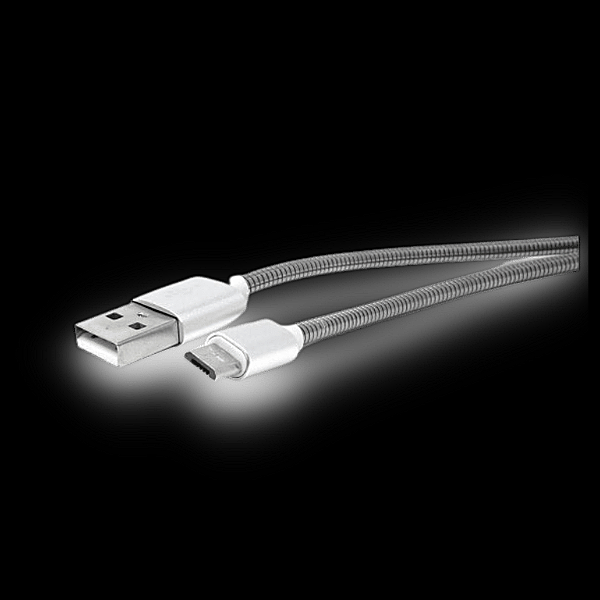 Silver Micro Rugged USB Cable