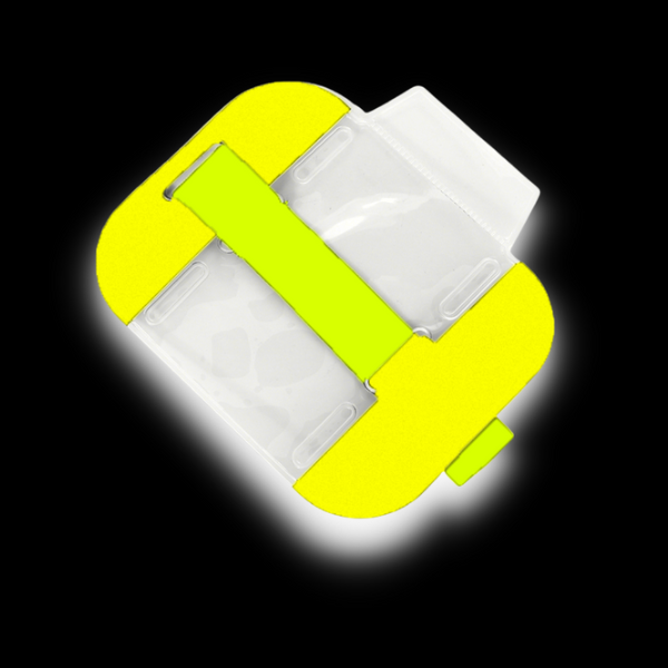 ID / SIA Licence Badge Holder - Arm Band High Vis Yellow